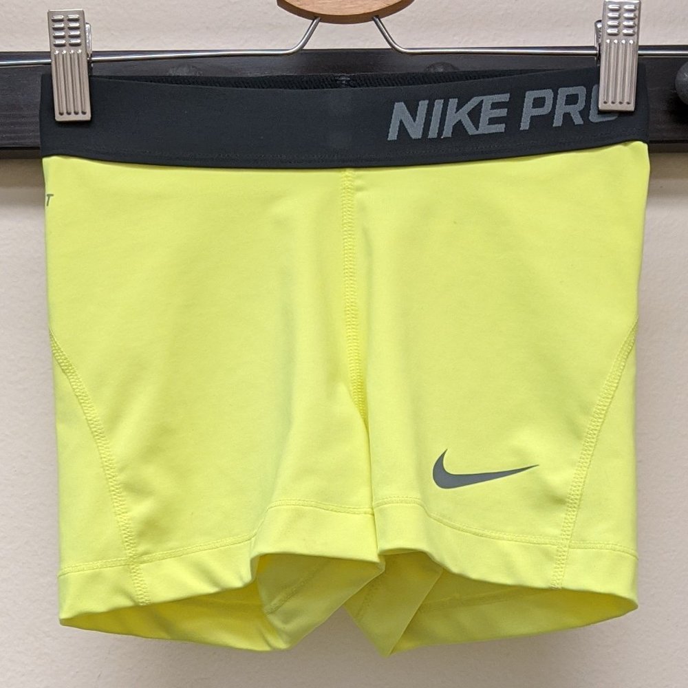 39% OFF — Nike Pro Athletic Shorts Yellow Grey